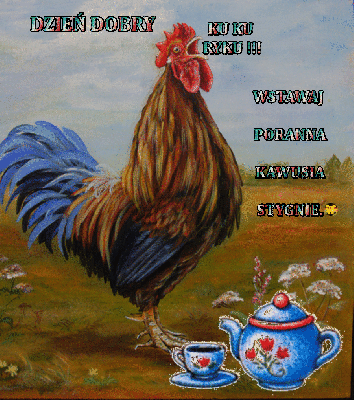 Poranna kurka z kawą dla śpiocha